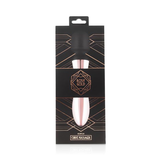 Rosy Gold Wand Curve - Rechargeable Massager Vibrator (Rose Gold)