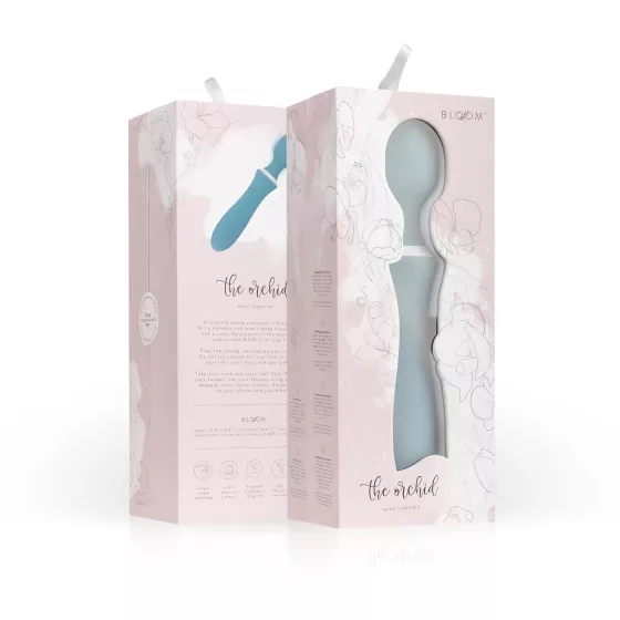 Bloom Orchid Wand - rechargeable massaging vibrator (turquoise)