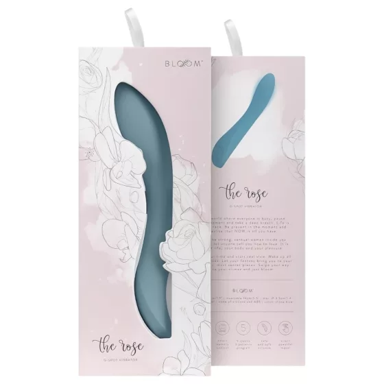 Bloom Rose - Rechargeable Silicone G-Spot Vibrator (Turquoise)