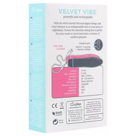 Easytoys Velvet Vibe - Rechargeable Black Wand Vibrator
