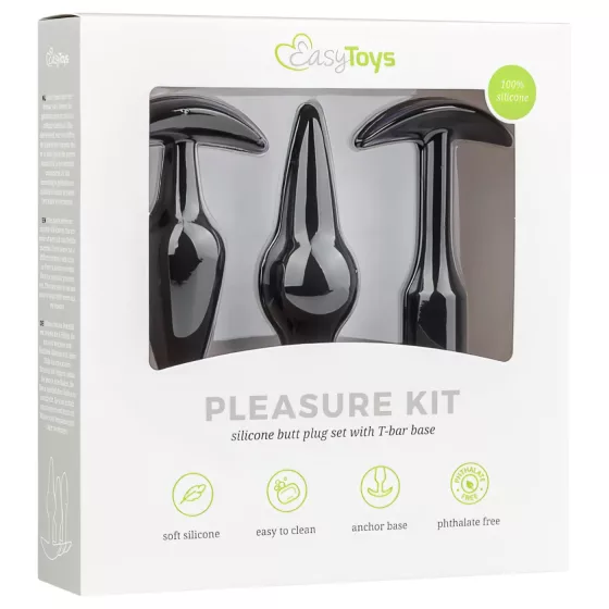 EasyToys Pleasure Kit - Varied Anal Plug Set (Black)