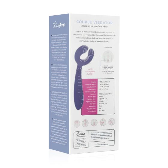 Easytoys Couple - Rechargeable, Waterproof Couple's Vibrator (Purple)