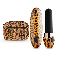   Panthra Asha - Rechargeable Lipstick Vibrator (Leopard-Black)