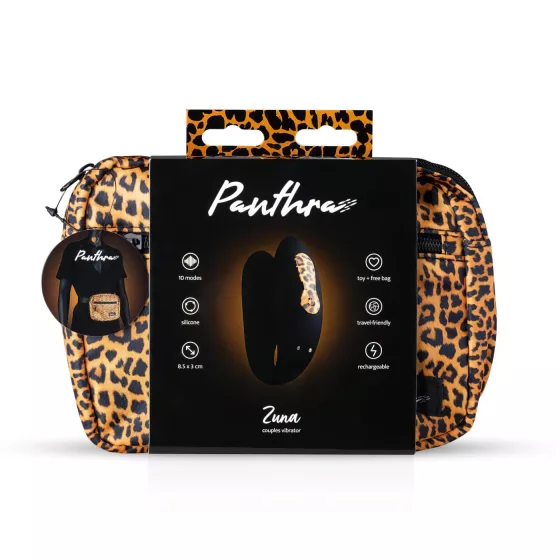 Panthra Zuna - Rechargeable Waterproof Couples Vibrator (Leopard Black)