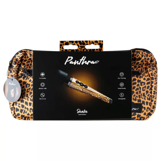 Panthra Shaka Wand - Rechargeable, Massage Vibrator (Leopard-Black) 