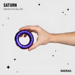   Hueman Saturn - Rechargeable, Waterproof Vibrating Ring (Purple)