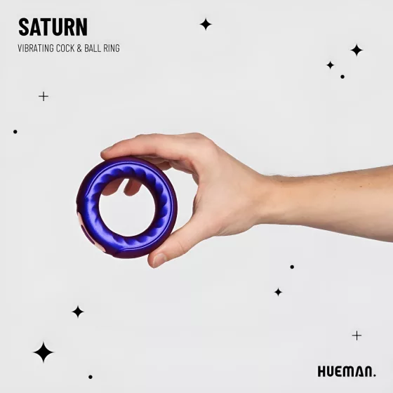 Hueman Saturn - Rechargeable, Waterproof Vibrating Ring (Purple)