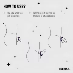   Hueman Saturn - Rechargeable, Waterproof Vibrating Ring (Purple)