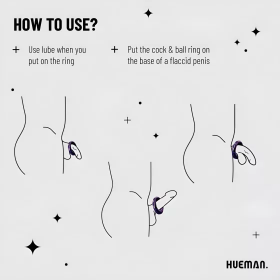 Hueman Saturn - Rechargeable, Waterproof Vibrating Ring (Purple)