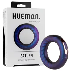   Hueman Saturn - Rechargeable, Waterproof Vibrating Ring (Purple)