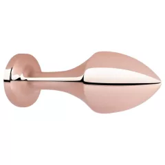 Rosy Gold Butt Plug - Black Gem Anal Plug (Rose Gold)