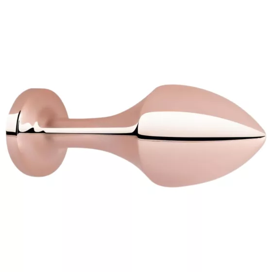 Rosy Gold Butt Plug - Black Gem Anal Plug (Rose Gold)