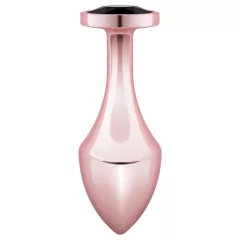 Rosy Gold Butt Plug - Black Gem Anal Plug (Rose Gold)