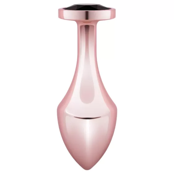 Rosy Gold Butt Plug - Black Gem Anal Plug (Rose Gold)