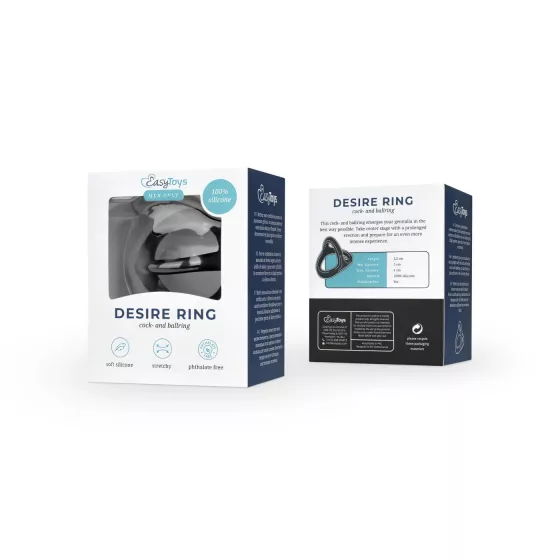 Easytoys Desire Ring - Flexible Penis and Testicle Ring (Black)