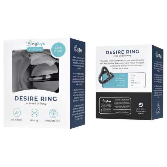 Easytoys Desire Ring - Flexible Penis and Testicle Ring (Black)
