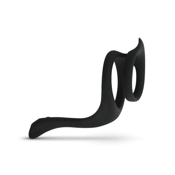 EasyToys Pleasure Ring - Flexible Black Penis and Testicle Ring