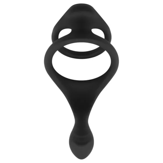 EasyToys Pleasure Ring - Flexible Black Penis and Testicle Ring