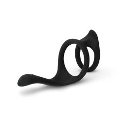   EasyToys Pleasure Ring - Flexible Black Penis and Testicle Ring
