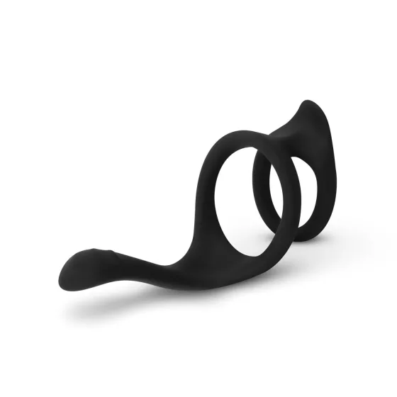 EasyToys Pleasure Ring - Flexible Black Penis and Testicle Ring