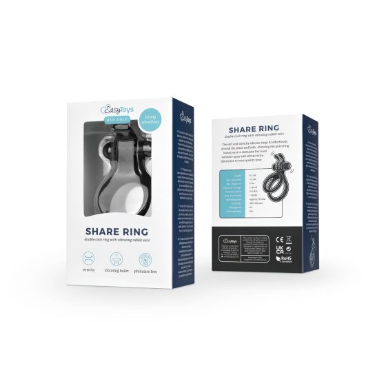 Easytoys Share Ring - Vibrating Black Penis & Testicle Ring