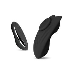   Buzzy Butterfly - Rechargeable, Waterproof Radio-Controlled Clitoral Vibrator (Black)