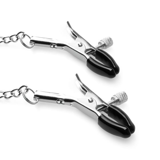 Bedroom Dreams - Silver & Black Mouth Gag and Nipple Clamps