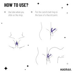   Hueman Infinity Ignite - Vibrating Penis and Scrotum Ring (Purple)