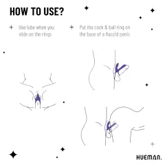   Hueman Infinity Ignite - Vibrating Penis and Scrotum Ring (Purple)