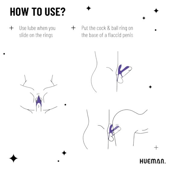 Hueman Infinity Ignite - Vibrating Penis and Scrotum Ring (Purple)