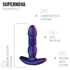 Hueman Supernova - Purple Thrusting Anal Vibrator