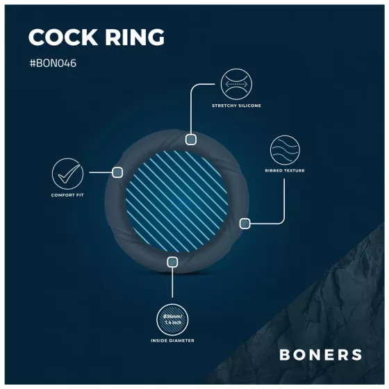 Boners Ergo - silicone cock ring (blue)