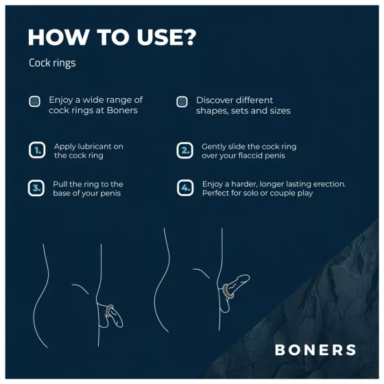 Boners Ergo - silicone cock ring (blue)