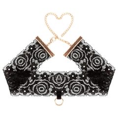 Rosy Gold - Black Collar and Wrist Cuffs