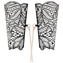 Rosy Gold - Black Collar and Wrist Cuffs