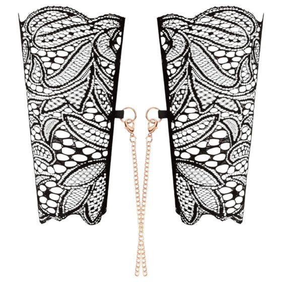 Rosy Gold - Black Collar and Wrist Cuffs
