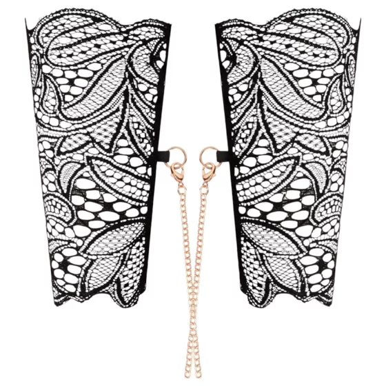 Rosy Gold - Black Collar and Wrist Cuffs