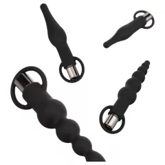 Easytoys - Rechargeable 4-Piece Black Anal Vibrator Set