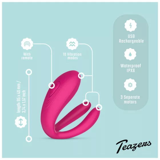 Teazers - 3-Motor Couple Vibrator (Pink)
