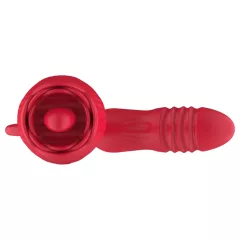   Teazers Rose - thrusting vibrator with licking clitoral stimulator (red)