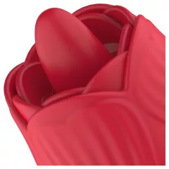   Teazers Rose - thrusting vibrator with licking clitoral stimulator (red)