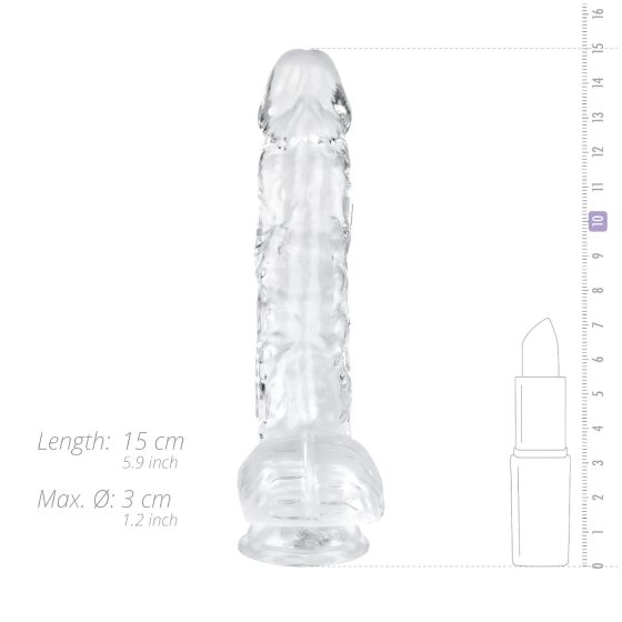 EasyToys - Transparent Dildo with Balls - 13.5cm