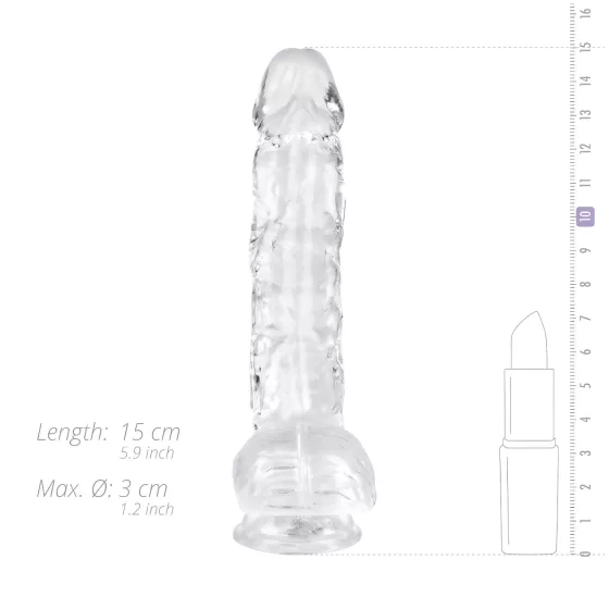 EasyToys - Transparent Testicle Dildo - 13.5cm