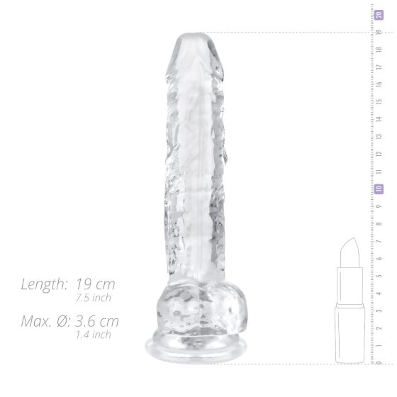 EasyToys - Crystal Clear Dildo with Balls - 17cm