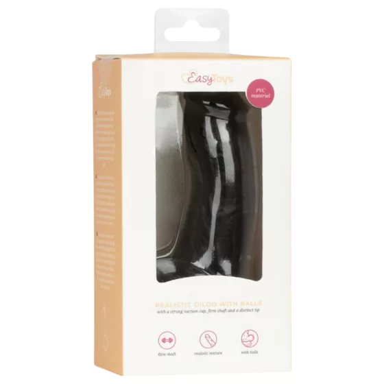 Easytoys - Realistic Black Dildo with Balls - 12 cm