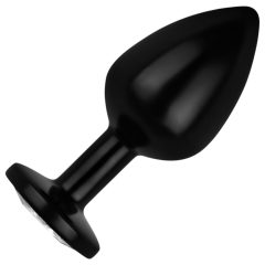   Easytoys Anal Collection - Metal Anal Plug with Gem - M (Black)