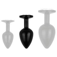   Easytoys Anal Collection - Metal Anal Plug with Gem - M (Black)