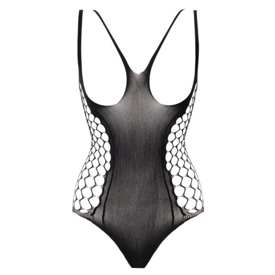 Christine - Open-Front Bodysuit - Black - Sizes S-L