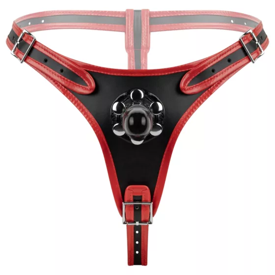 Easytoys - Strap-On with Triple Dildo (Black)