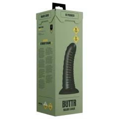   BUTTR Double Ribbed - extra-large ribbed anal plug (black) - 26 cm